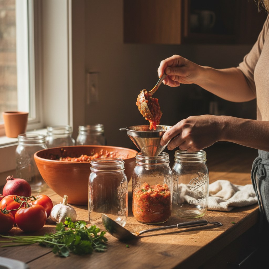 How Do You Fill Jars with Salsa?, homesteading