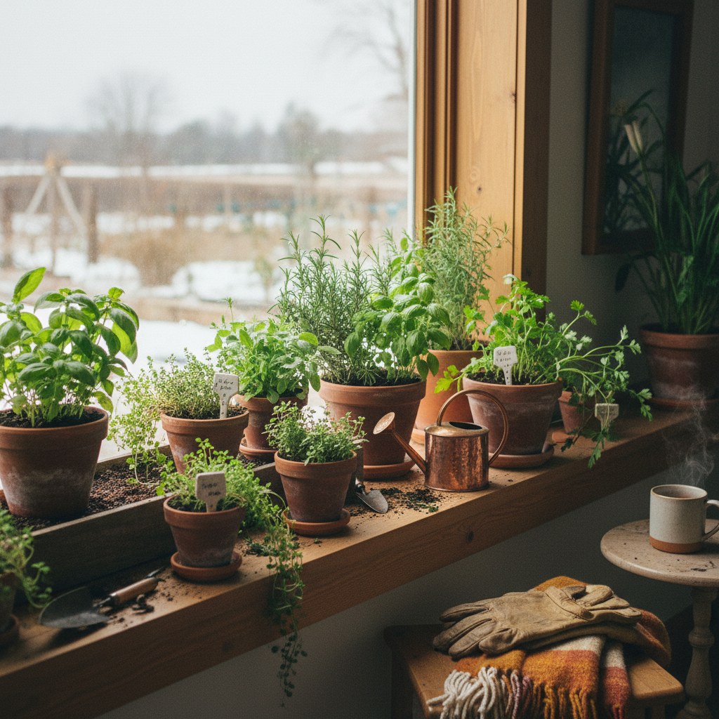 Growing Herbs Indoors All Winter: A Windowsill Garden Guide, homesteading