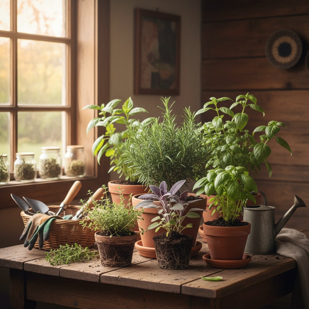 Bringing Outdoor Herbs Inside, homesteading