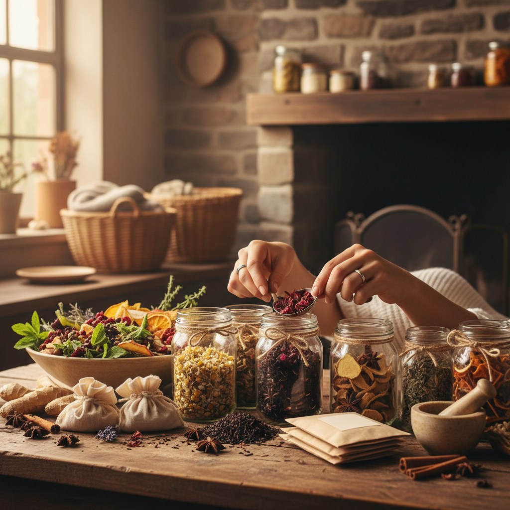Making Tea Blends as Gifts, homesteading