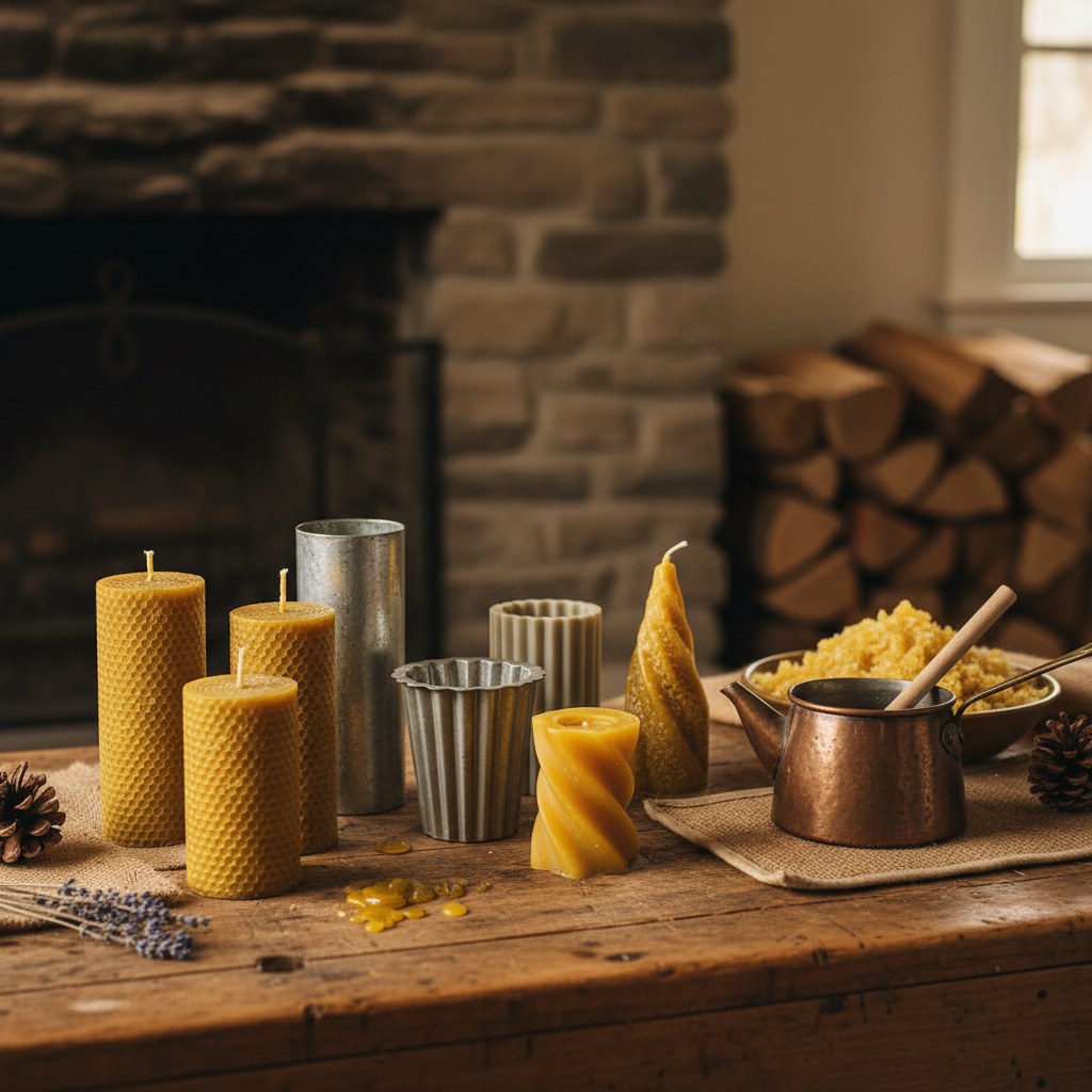 Pillar Candles and Molds, homesteading
