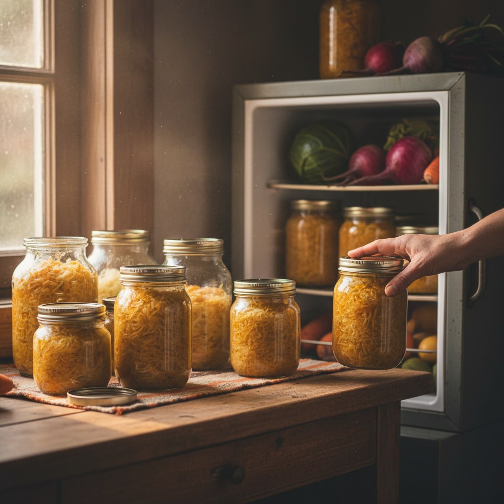 Storing Your Finished Sauerkraut, homesteading