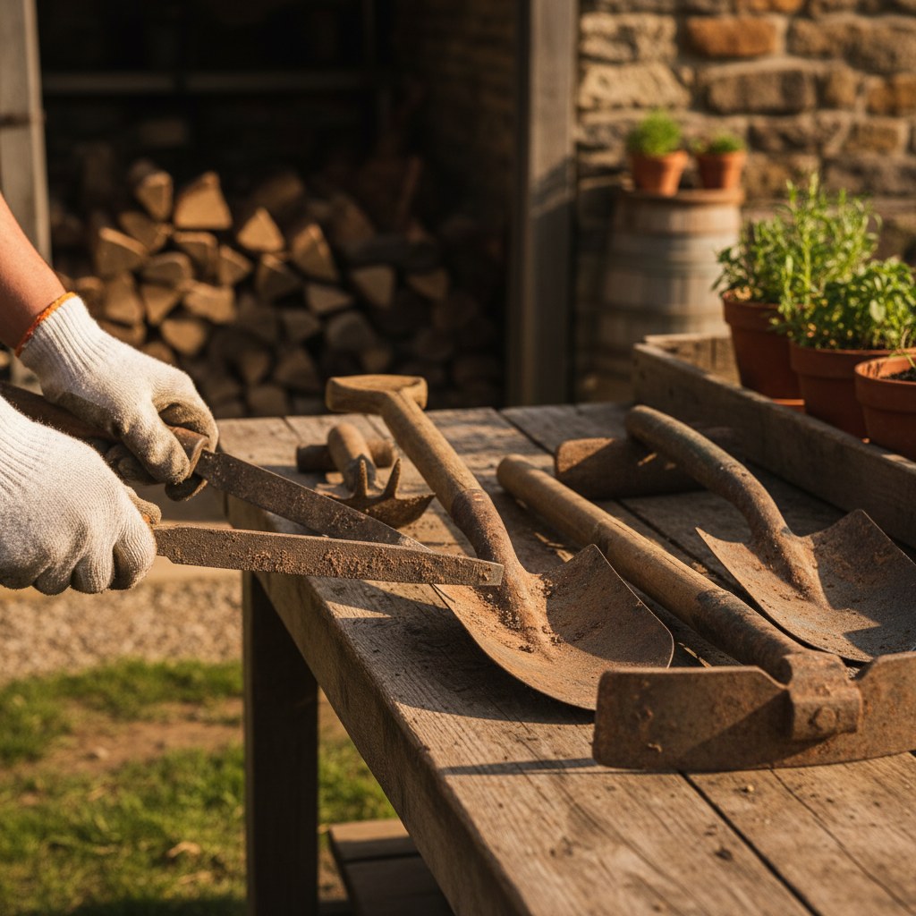 Sharpening Shovels, Hoes, and Spades, homesteading