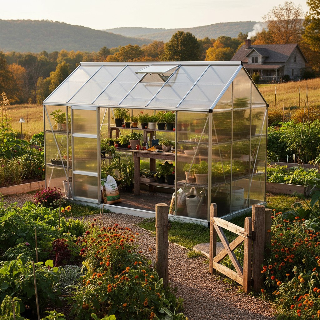Option 3: Polycarbonate Kit Greenhouse ($500+), homesteading