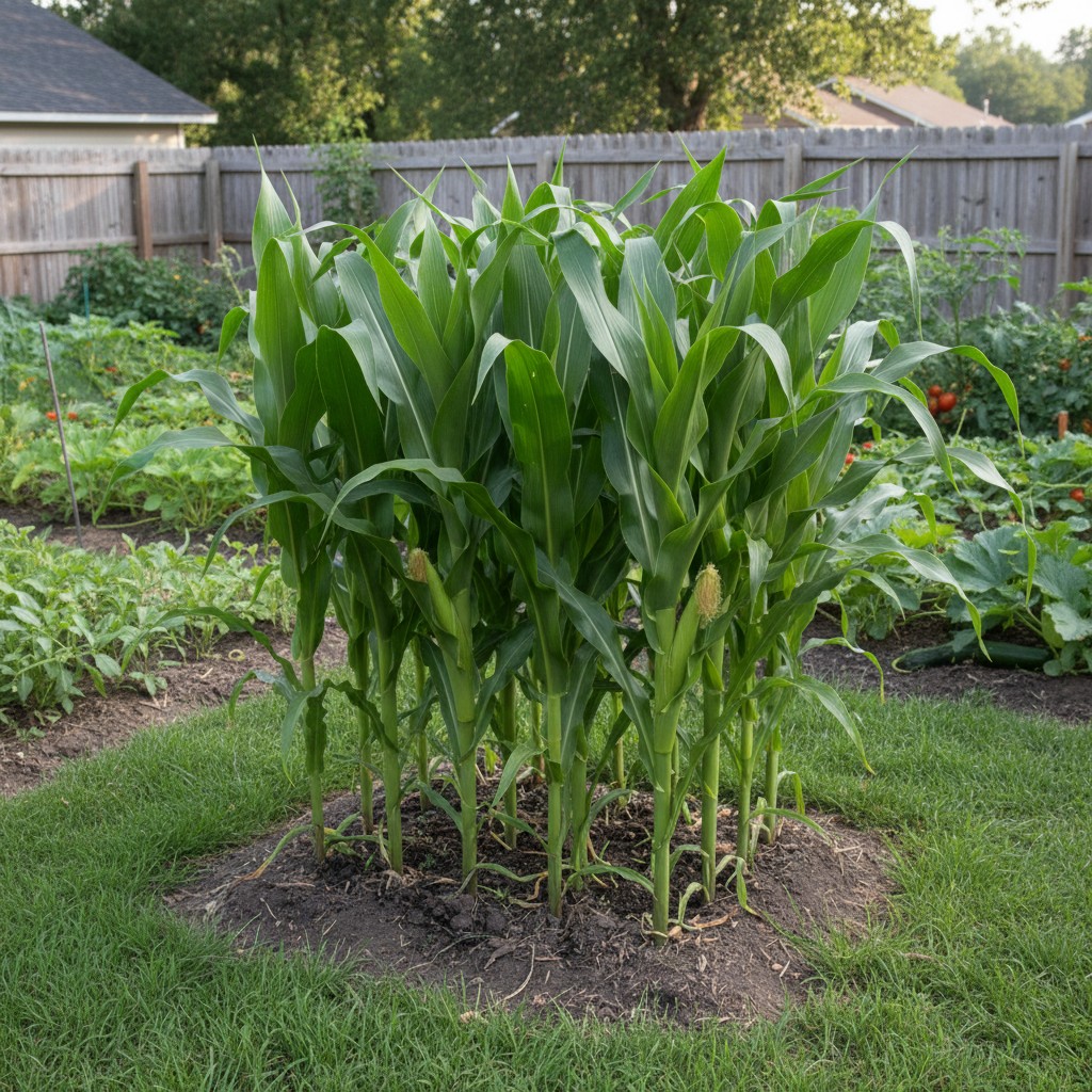 Small block planting of corn, 4x4