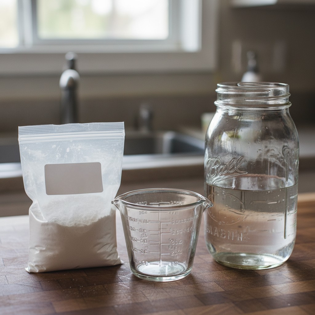 Food-grade pickling lime and measuring cup