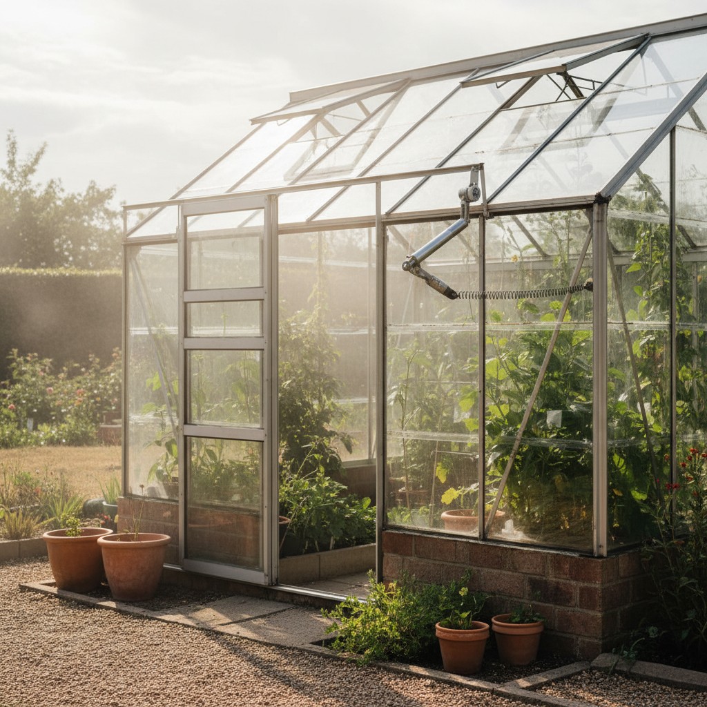 Greenhouse with open vents for ventilation