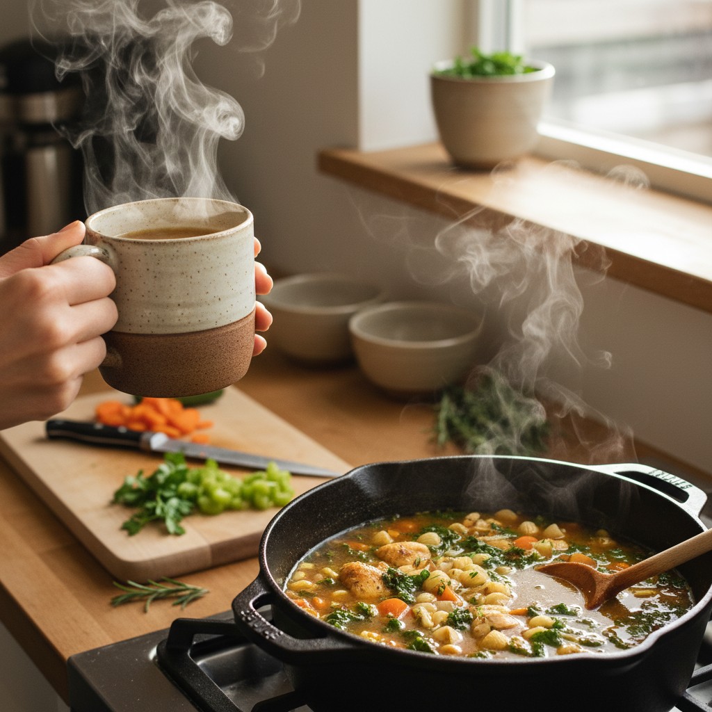 Comparison of rich gelatinous bone broth versus thin stock