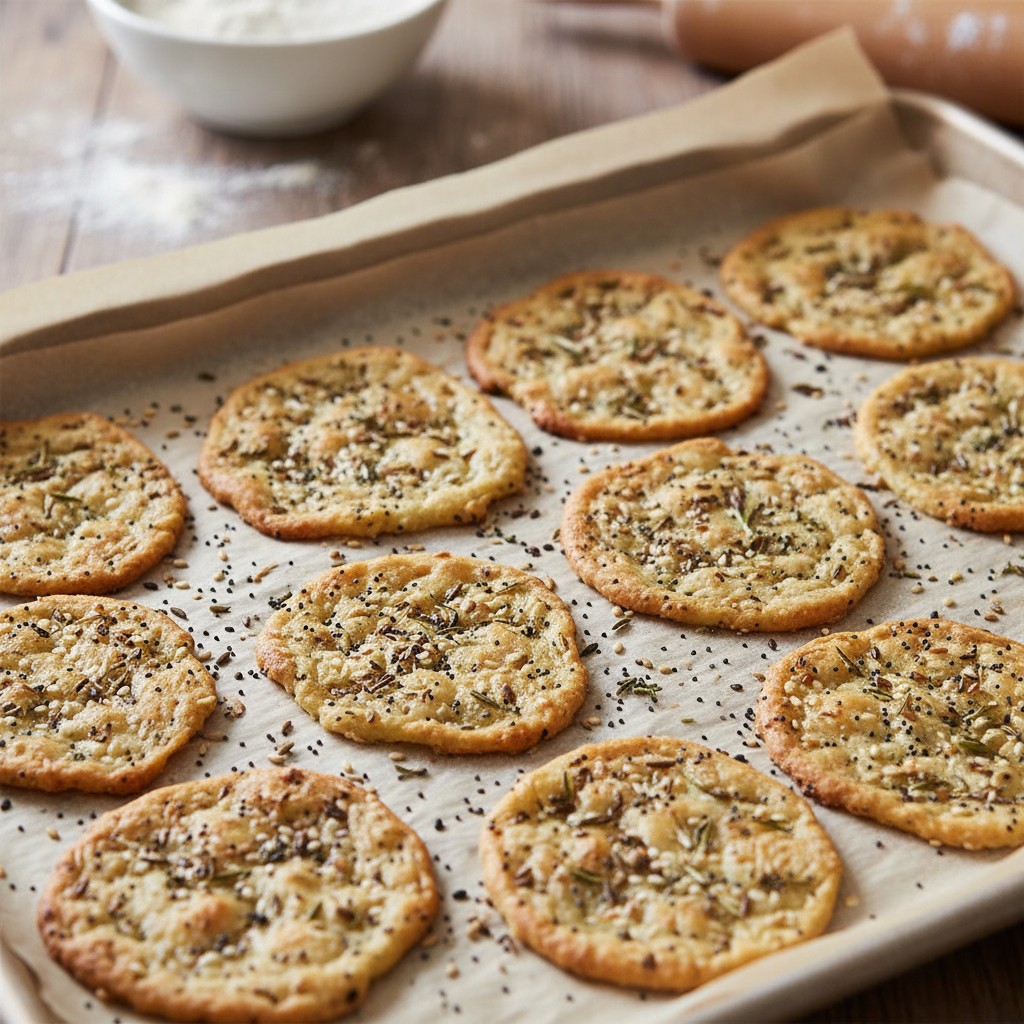 Crispy sourdough discard crackers