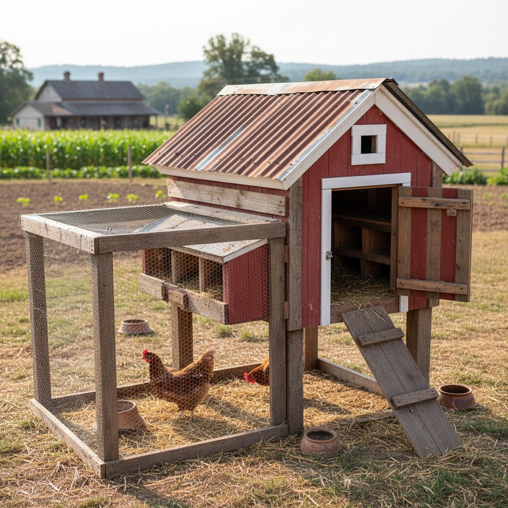 Ventilation openings near the roofline of a chicken coop